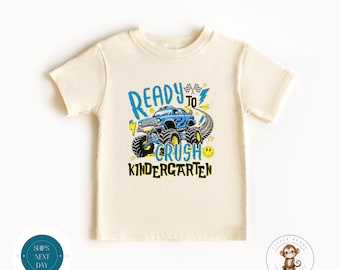 Ready to Crush Kindergarten School Shirt | Boys First Day of Kindergarten | Back to School Shirt | First Day School Photo Shirt