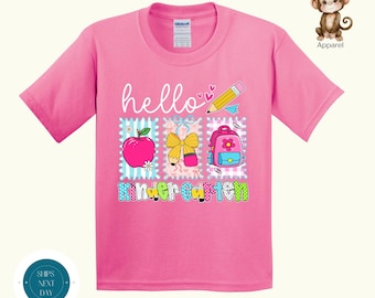 Kindergarten Girls Back to School Shirt |  Girly First Day of Kindergarten | Girls First Day School Photo Shirt