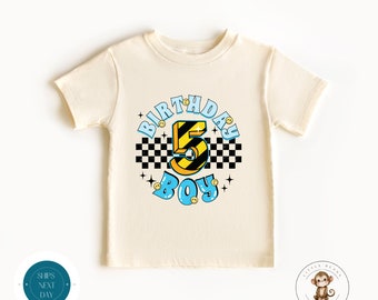 5th Birthday Boy Construction Retro Baby Onesie® | Five Birthday Boy Tshirt | Birthday Party Shirt