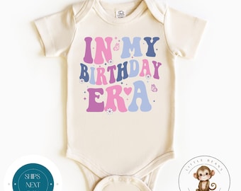 In My Birthday Era Pink Purple Baby Onesie® | Birthday Girl Tshirt | Custom Baby Bodysuit | Birthday Party Shirt