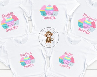 Sweetest Cupcakes Family Matching Birthday Shirts | Kids Birthday Custom Matching Shirts | Mommy Daddy Sister Brother Birthday Shirts