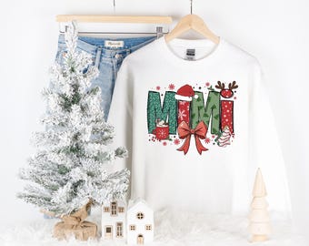 Mimi Christmas Holiday Sweatshirt | Mimi Christmas Tshirt | Cute Trendy Youth through Adult Sweatshirt