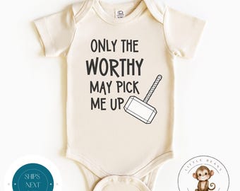 Only the Worthy Natural Baby Onesie® | Thor Kids Tshirt | Cute Baby Shower Gift | New Parent Gift