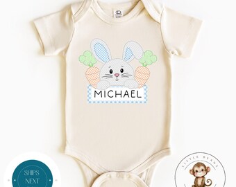 Easter Bunny  Boy Personalized Name Baby Onesie® | Easter Kids Tshirt | Custom Kids Sweatshirt
