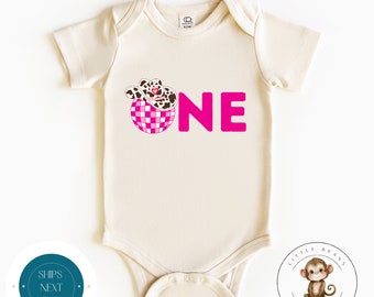 Cowgirl One Birthday Baby Onesie® | First Birthday Girls Tshirt | Farm Theme Chic Birthday Party Shirt