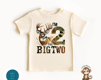 The Big Two Second Birthday Shirt | Hunting Theme Birthday Onesie® | Boys Birthday Buck Deer Party Sweatshirt