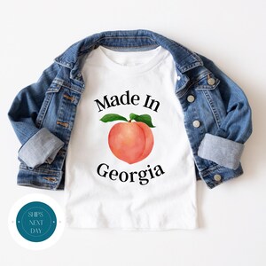 T-shirt enfant fabriqué en Géorgie | T-shirt enfant personnalisé | t-shirt d&#39;État | T-shirt drôle pour enfants mignons