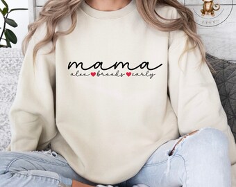 Mama Kids Names Shirt | Custom Mama Sweatshirt | Mothers Day Gift | Gift for Her