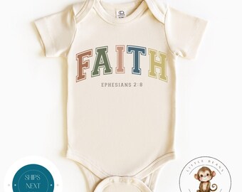 Faith Baby Onesie® | Christian Catholic Religious Onesie® | Baby Shower Gift