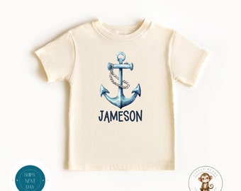 Anchor Personalized Kids Tshirt | Nautical Name Baby Onesie® | Cute Baby Shower Gift | Boating Theme Shirt