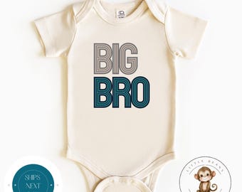 Big Bro Blue Vintage Retro Baby Onesie® | Big Brother Tshirt | Custom Cute Big Brother Sweatshirt