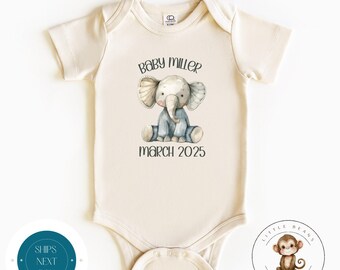 Custom Name Announcement Baby Onesie® | Baby Reveal Pregnancy | Baby Shower Gift Onesie®