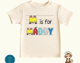 Personalized Name Back to School Shirt |   First Day of School Shirt | Custom First Day School Photo Shirt