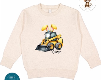 Personalized Construction Easter Sweatshirt | Kids Easter Tshirt | Cute Easter Baby Onesie®