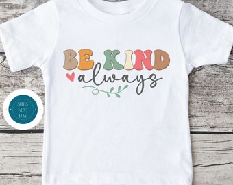Be Kind Always Retro Kids Tshirt | Custom Kids Tshirt | Cute Saying Tee