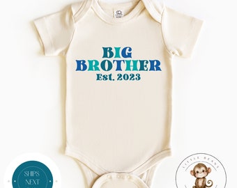 Big Brother Est Retro Kids Onesie® | Custom Big Brother Kids Onesie® | Groovy Big Brother Bodysuit