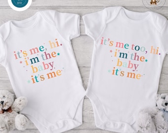 Its Me Hi Im the Baby Twin Onesie®s | Cute Custom Twins Onesie®s | Twin Baby Reveal Announcement