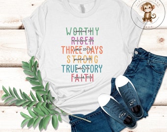 Worthy Risen Christian T-Shirt | Religious Womens Shirt | Gift for Her | Mom Gift Birthday
