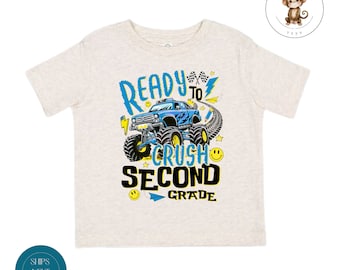 Ready to Crush Second Grade School Shirt | Boys First Day of Second Grade | Back to School Shirt | First Day School Photo Shirt