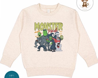 Monster Mash Vintage Kids Sweatshirt | Fall Kids  Baby Onesie® | Cool Kids Halloween Shirt