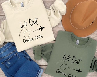 We Out Custom 2024 Vacation Shirt | Travel Shirts | Custom Air Plane Shirt | Family Trip