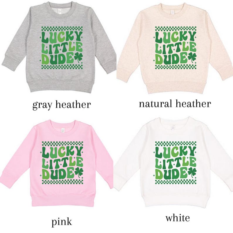 Lucky Little Dude St Patricks Baby Onesie® | Cute Boys St Patricks Kids Tshirt | St Pats Day Kids Sweatshirt image 4