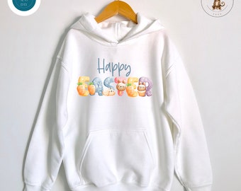 Custom Happy Easter Hoodie | Custom Easter Kids Sweatshirt | Custom Easter Sweater | Easter Bunny Gift