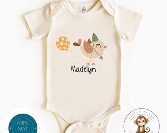 Bird Personalized Birthday Baby Onesie® | Cute Animal Birthday Kids Shirt | Custom Birthday Party Shirt
