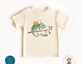 Lizard Personalized Birthday Kids Shirt | Cute Animal Birthday Baby Onesie® | Birthday Party Shirt