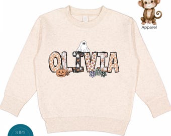 Personalized Halloween Kids Sweatshirt | Cute Pumpkin Theme Kids Shirt