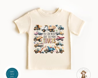 Trucks Tshirt | You Can Never Have Too Many Trucks Kids Shirt | Boy Trucks Sweatshirt | Cute Trruck Theme Baby Onesie®