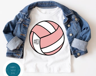 Custom Volleyball Pink Number Tshirt | Volleyball Kids Tshirt | Volleyball Personalized Onesie®