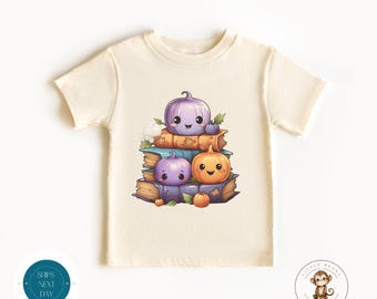 Halloween Ghost Books Kids Tshirt | Custom Halloween Tshirt | Cute Bookish Kids Halloween Shirt
