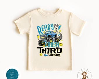 Ready to Crush Third Grade School Shirt | Boys First Day of Third Grade | Back to School Shirt | First Day School Photo Shirt