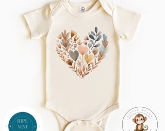 Boho Heart Onesie® | Cute Personalized Kids Tshirt | Baby Shower Gift