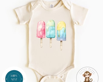 Watercolor Popsicle Baby Onesie® | Summer Kids Shirt  | Vacation Kids Shirt | Cute Baby Shower Gift