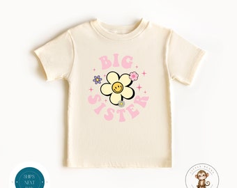 Big Sister Daisy Kids Tshirt | Big Sister Baby Onesie® | Cute Kids Gift | Baby Shower Gift | Girly Shirt