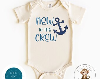New to the Crew Anchor Baby Onesie® | Baby Shower Onesie® | Reveal Onesie® | Custom Kids Tshirt