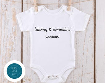 Mom and Dad Version Baby Onesie® | Baby Announcement Onesie® | Custom Baby Bodysuit | Baby Shower Gift