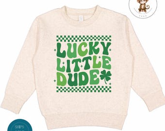 Lucky Little Dude St Patricks Kids Sweatshirt | Cute Boys St Patricks Kids Tshirt | St Pats Day Kids Gift