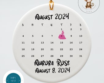 Personalized Baby Birth Ornament | Princess Ceramic Ornament | Baby Shower Gift | First Christmas Ornament