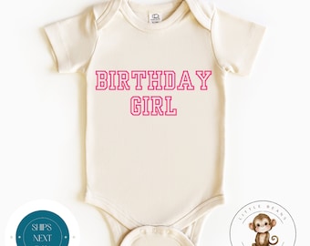 Varsity Letter Birthday Girl Cute Onesie® | Custom Kids Tshirt | Cute Baby Shower Gift | Girls Onesie®