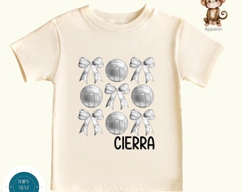 Volleyball Bow Kids Shirt | Personalized Sports Kids Sweatshirt | Sibling Baby Onesie®