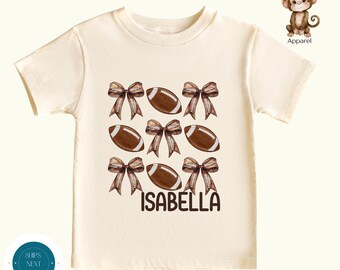 Football Bow Personalized Kids Shirt | Custom Sports Kids Sweatshirt | Sibling Baby Onesie®