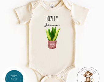 Locally Grown Baby Onesie® | Baby Shower Gift | Funny Cute Plant Onesie®