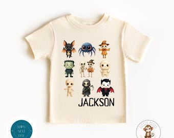 Boys Halloween Personalized Monsters Shirt | Spooky Boy Halloween Custom Sweatshirt | Kids Halloween Party Shirt
