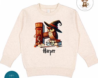 Magic Themed Personalized Letter Name Kids Sweatshirt | Fun Trendy Boy Girl Tshirt | Gift for Kids