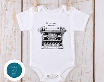 So My Story Begins Onesie® | Cute Baby Onesie® | Baby Shower Gift | Annoucement Onesie®