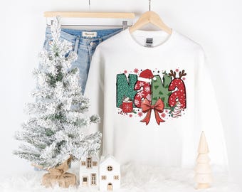 Nana Christmas Holiday Sweatshirt | Nana Cute Christmas Tshirt | Cute Trendy Youth through Adult Sweatshirt | Gift for Nana