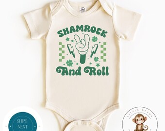 St Patricks Day Shamrock and Roll Baby Onesie® | Custom St Pats Kids Tshirt | Kids Irish Sweatshirt
